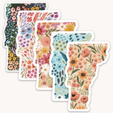 Vermont State Floral Sticker 3.5x2.5in.